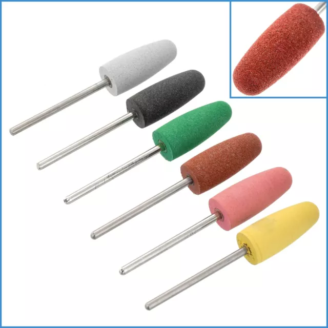 6pcs 10mm Bullet Taper Diamond Silicone Polishing Burr Bur For Rotary Tool