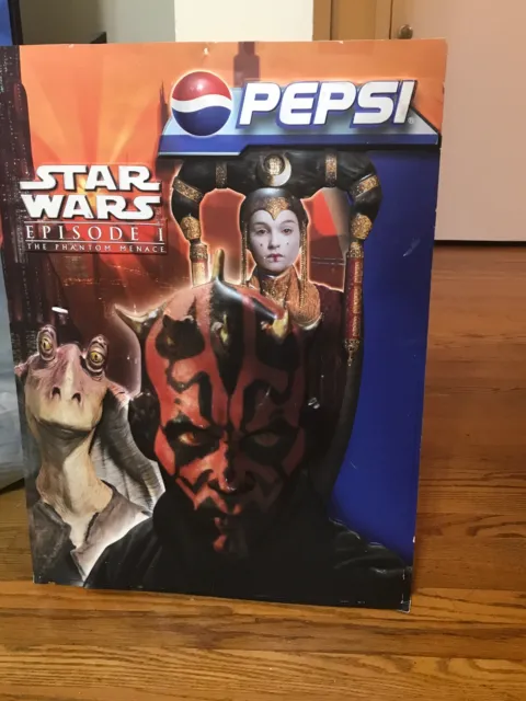 PEPSI STAR WARS THE PHANTOM MENACE EPISODE I Death Maul Jar Display Sign AAL1