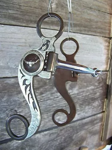 Bit - Antique Snaffle with German Silver Longhorns