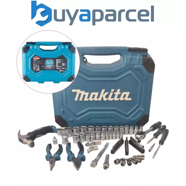 Makita 75 Piece Maintenance Kit Hand Tool Ratchet Socket Set Wrench Plier Hammer