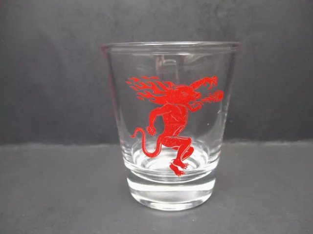 Fireball Cinnamon Whiskey Shot Glass Clear Red Fire Breathing Dragon