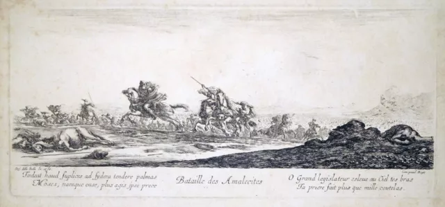 Radierung, Amalekiter-Schlacht, Stefano della Bella, um 1650, De Vesme-Massar 3