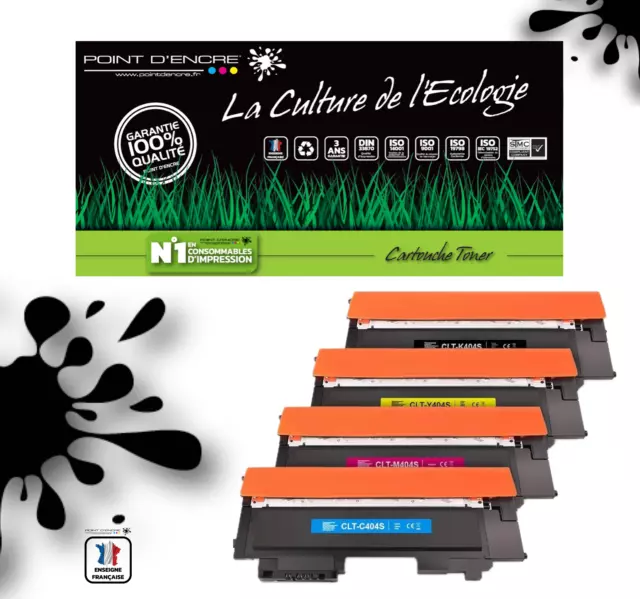 CLT-P404C P404C 404S Multipack de 4 Cartouches de Toner Noir /Cyan/Magenta/Jaune