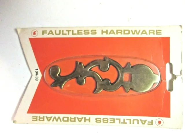 Faultless Hardware 104-38 USA 1960s Backplate For Pull Knob Dark Brass 1 Vtg MCM
