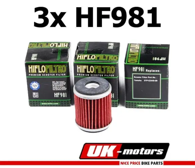 3x Hiflo Filtre Huile HF981 Hiflo
