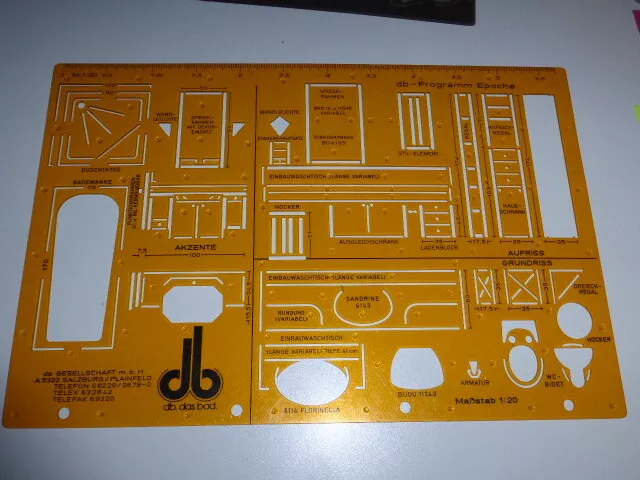 Zeichenschablone db das Bad Maßstab 1 : 20