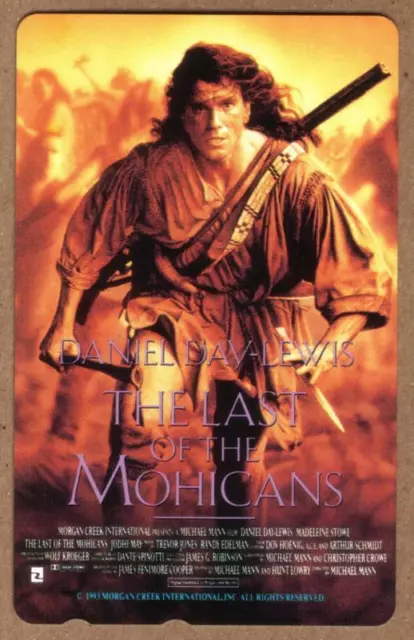 50u The Last of the Mohicans Movie Promo Card. Daniel Day-Lewis MINT Phone Card