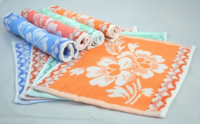 4 Stück Waschlappen 25cm x 25cm Waschtuch Seiflappen Blume 100% Baumwolle YSN 32