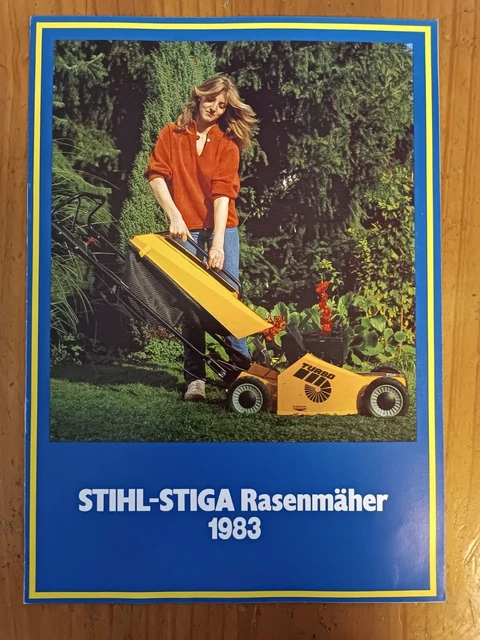 PROSPEKT STIHL STIGA Rasenmäher 1983 Traktor Zeitschrift Schlepper Q