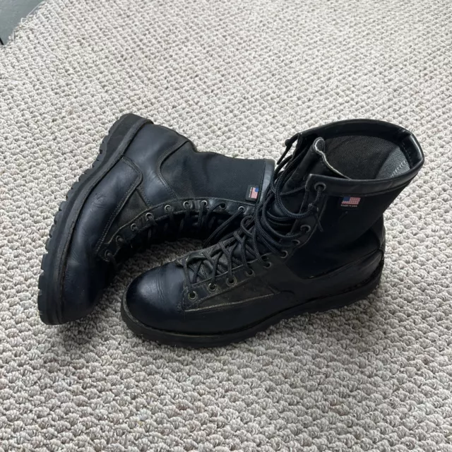DANNER WORK BOOTS Mens US 11.5 D Lace Up Black Leather Waterproof Used ...