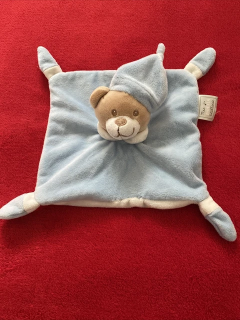 Doudou Ours Marron Bonnet Carron Bleu Extra Doux Mes Petits Cailloux Neuf