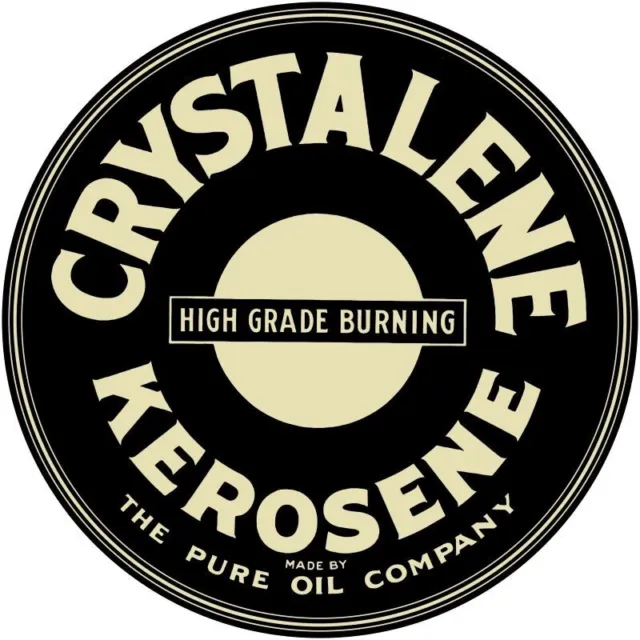 Pure Oil Co. Crystalene Kerosene NEW Sign 28" Dia. Round AMERICAN STEEL