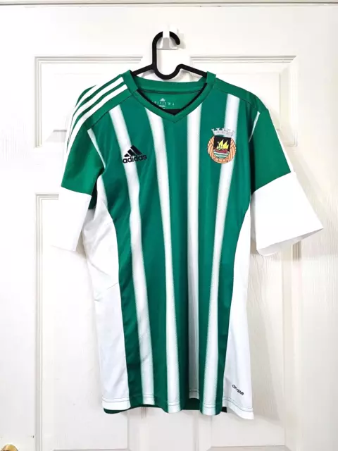 adidas Rio Ave FC Fußballshirt - Größe S - Herren - grün & weiß gestreift