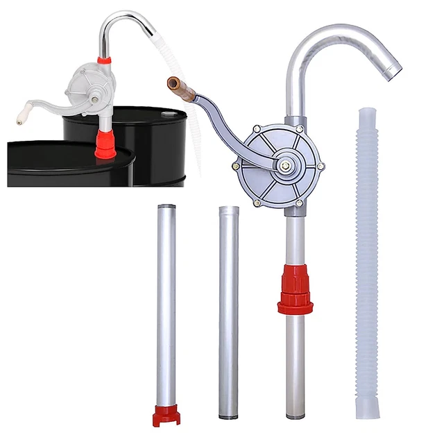 DRUM ROTARY BARREL Pump Hand Crank Diesel Fuel Oil Gas Transfer Pump 55