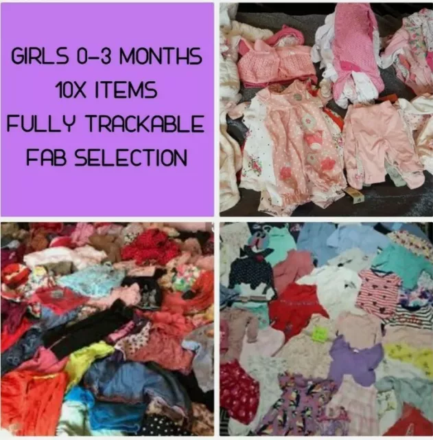 Baby Girl Clothing Bundle Job Lot - 10x Items Age 0-3 Months 0 to 3 Outfits Sets
