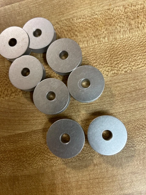 Industrial sewing machine bobbins aluminum 1 inch  diameter 1/4 inch thick
