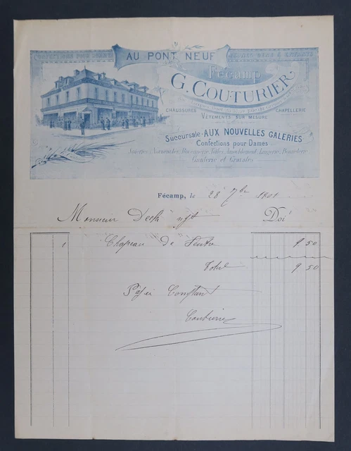 FACTURE PALAIS DE LA NOUVEAUTÉ Paris 1918 old bill Rechnung fattura EUR