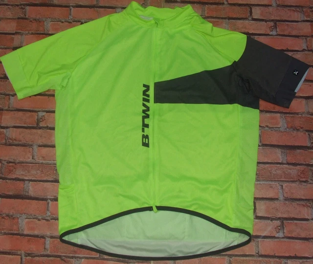 Maillot Cyclisme B'Twin Homme Taille L - Noir Et Blanc, Manches Courtes, SB327 - Occasion