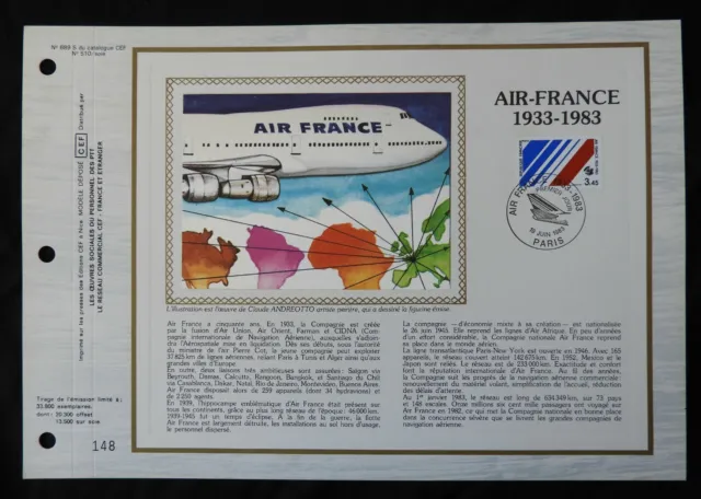 C) Document Philatélique sur Soie CEF 1983 * n°2278 Air-France
