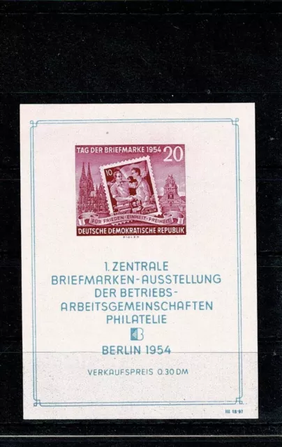 TOP DDR Block 10 Nat. Briefmarkenausstellung 1954 sauber ** M€ 50 - 405-745