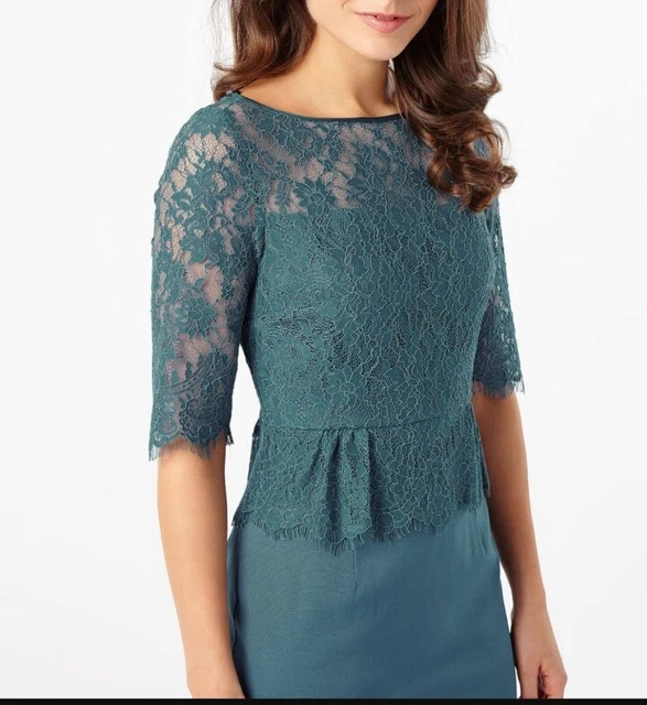 PHASE EIGHT SIZE 14 Henriette Lace Steel Blue Evening Wedding Race Pencil  Dress 31.89 - PicClick UK