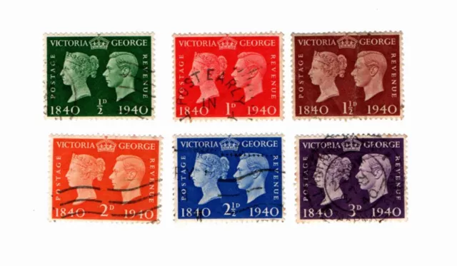 GB Stamps SG479-484 1940 Centenary of First Adhesive Postage Stamps My Ref 8994