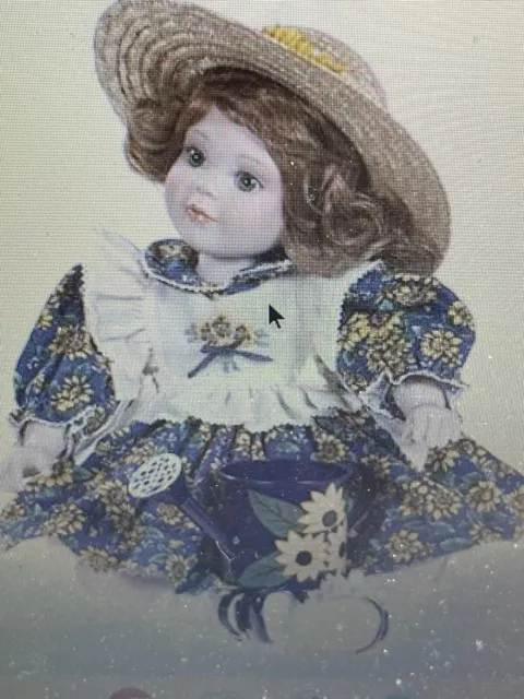 NRFB- Marie Osmond Porcelain Doll- “Sunny Jo”With Sunflower Dress! NIB W/ COA