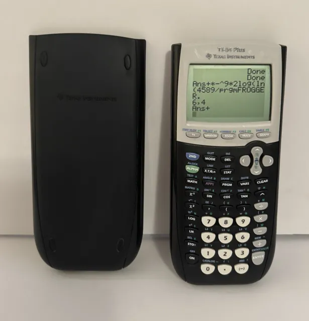 Texas Instruments TI-84 Plus Graphing Calculator Black W/ Batteries Very Good
