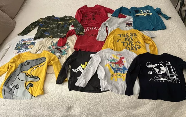 4T Lot Of 11 Boy Old Navy Long Sleeve Shirts, Preowned In Excellent Condition