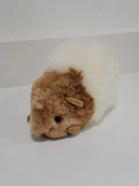 Small Peruvian Handmade Guinea Pig Stuffed Animal made with Alpaca Fur 8" x 5"