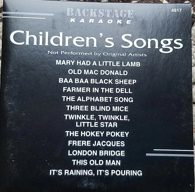 CHILDREN'S SONGS KARAOKE Cdgm Multiplex Disc Backstage Cd+G This Old