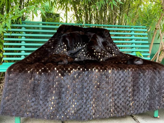 DASCO REAL MINK Fur Coat with Gold Leather Matelasse Quilted Design Size Small 985.00 PicClick UK