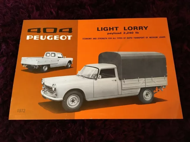 Peugeot 404 Light Lorry 2,240 lb Brochure 1972 - UK Issue