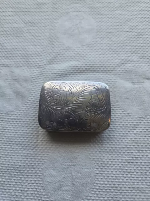 Vintage Sterling Silver Pill Trinket Box 2"