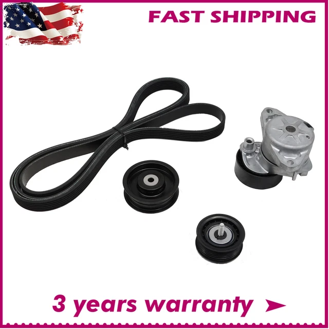 ENGINE DRIVE BELT Tensioner & Idler Pulley Serpentine Belt kit For