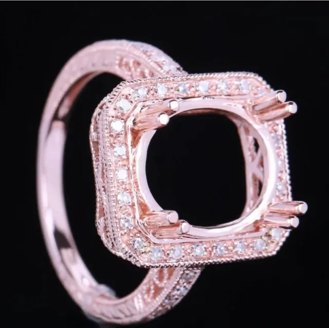 10X12 MM Setting Oval Cut Semi Mount Eye Catching Engagement REAL Diamonds Ring