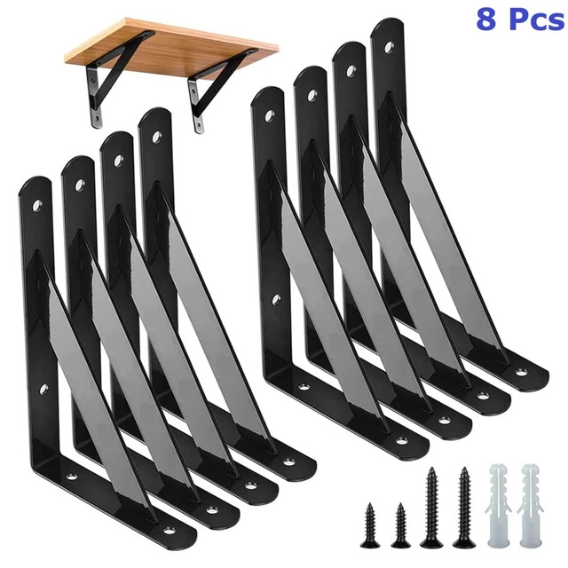 8 Pcs Shelf Brackets Heavy Duty Triangle 6 X 4 Inch Metal Shelf Support Angle