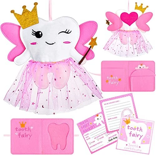 Tooth Pillow Kit for Girls Teeth Gifts Pillow with Pocket Including Lost