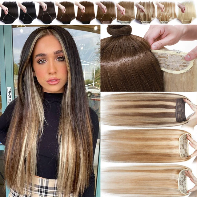 Hidden Secret Wire in Weft One Piece THICK Real Human Hair Extensions Headband
