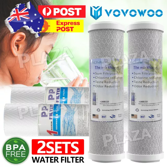 2 Set 1 Micron Sediment 1 Coconut Carbon Replacement Water Filter Cartridges