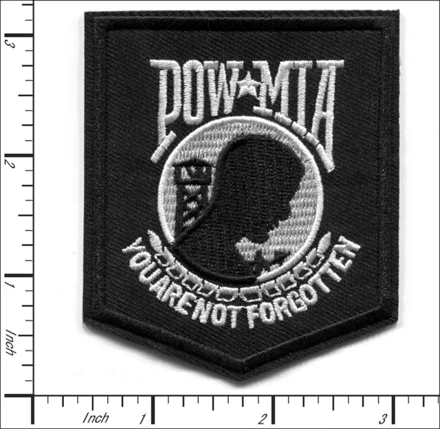 24 Pcs Embroidered IronOn patches POW MIA You Are Not Forgotten 61x70mm AP025pM2