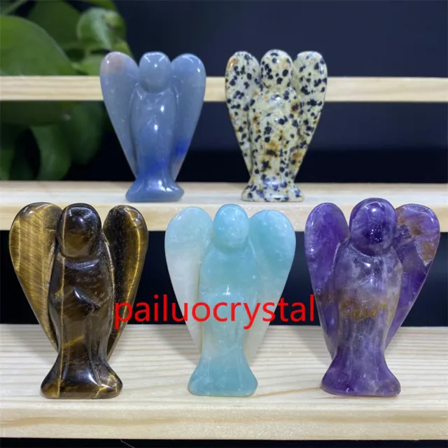 5pcs Wholesale Natural mixed Angel Quartz Crystal angel Skull Reiki Healing 1.8"