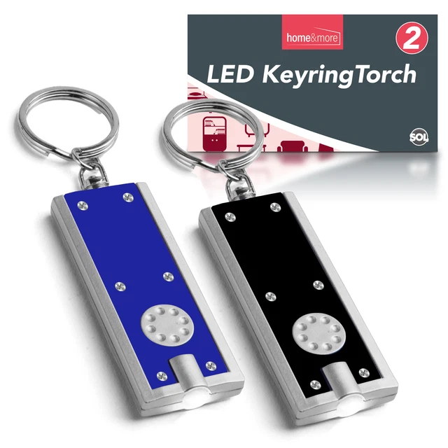 JKG 2 x SMALL KEYRING LED TORCHES - Visible Up To 2KM - Super