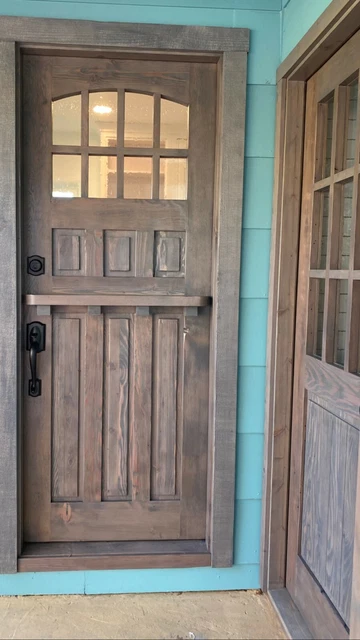Rustic reclaimed lumber square top DUTCH door solid wood story book winery 2