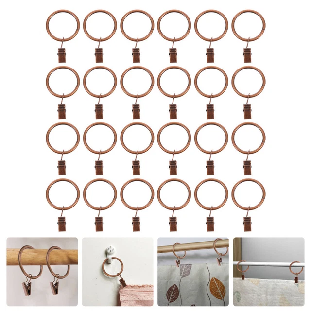 40 piezas anillos de cortina con clips cortina ganchos amortiguador de metal resistente al óxido