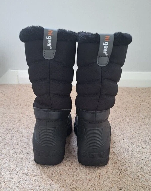 HI GEAR MEN'S Black Fur Lined Waterproof Snow Boots Uk 6 Eur 39 *Used