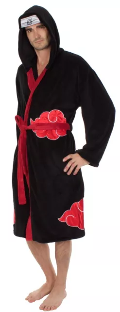 Naruto Shippuden Akatsuki Costume Bath Robe Fleece Anime Bathrobe