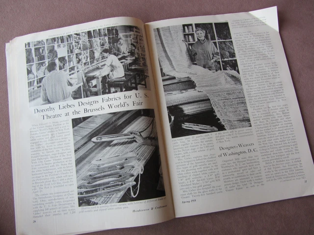 1958 revista Handweaver diseño texturas textiles peruanos Kjeld Hansen