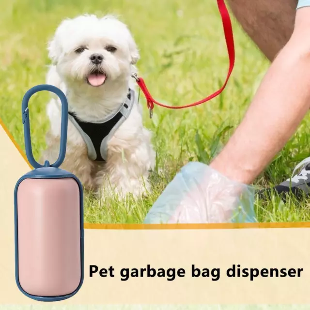 fr Pet Dog Poop Bag Dispenser Puppy Pick Up Waste Garbage Bag Carrier (Pink)