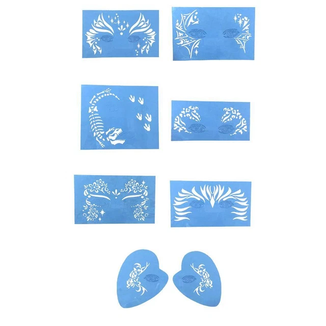 Lot de 5 pochoirs réutilisables pour peinture sur le visage - Pour le corps, le maquillage, les